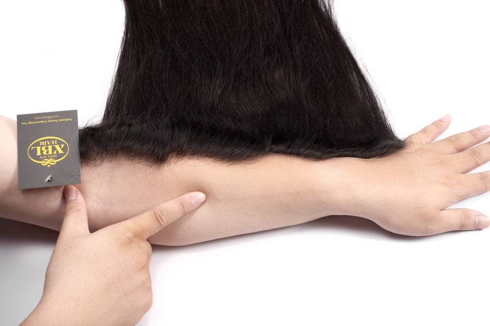 XBL Hair 13x4 HD Lace Frontal Straight Petits Nœuds Ligne de Cheveux Pré-épilée 