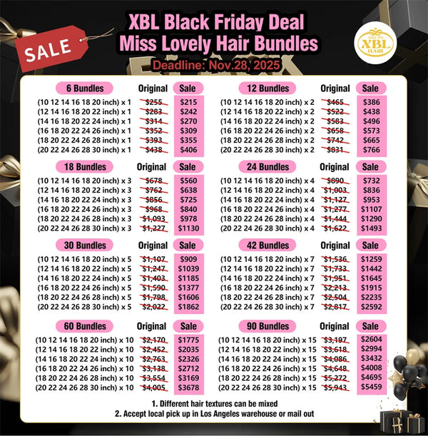 XBL HAIR Black Friday Miss Lovely Hair Bundles Wholesale Deals