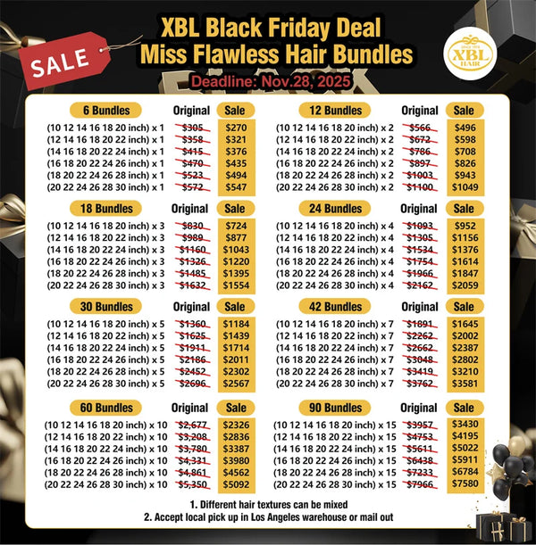 XBL HAIR Black Friday Miss Flawless Hair Bundles Wholesale Deals