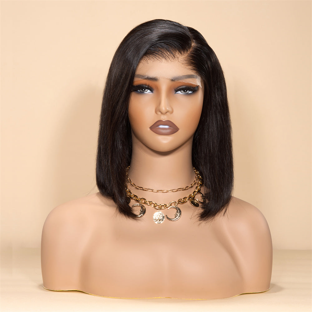 XBL Hair Bob Wig 5x5 HD Lace Straight Short Wig Human Hair Bob Wig With C-part