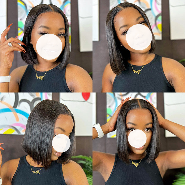 XBL Hair 13x4 Straight BOB Wig Short Human Hair Lace Fontal Wigs