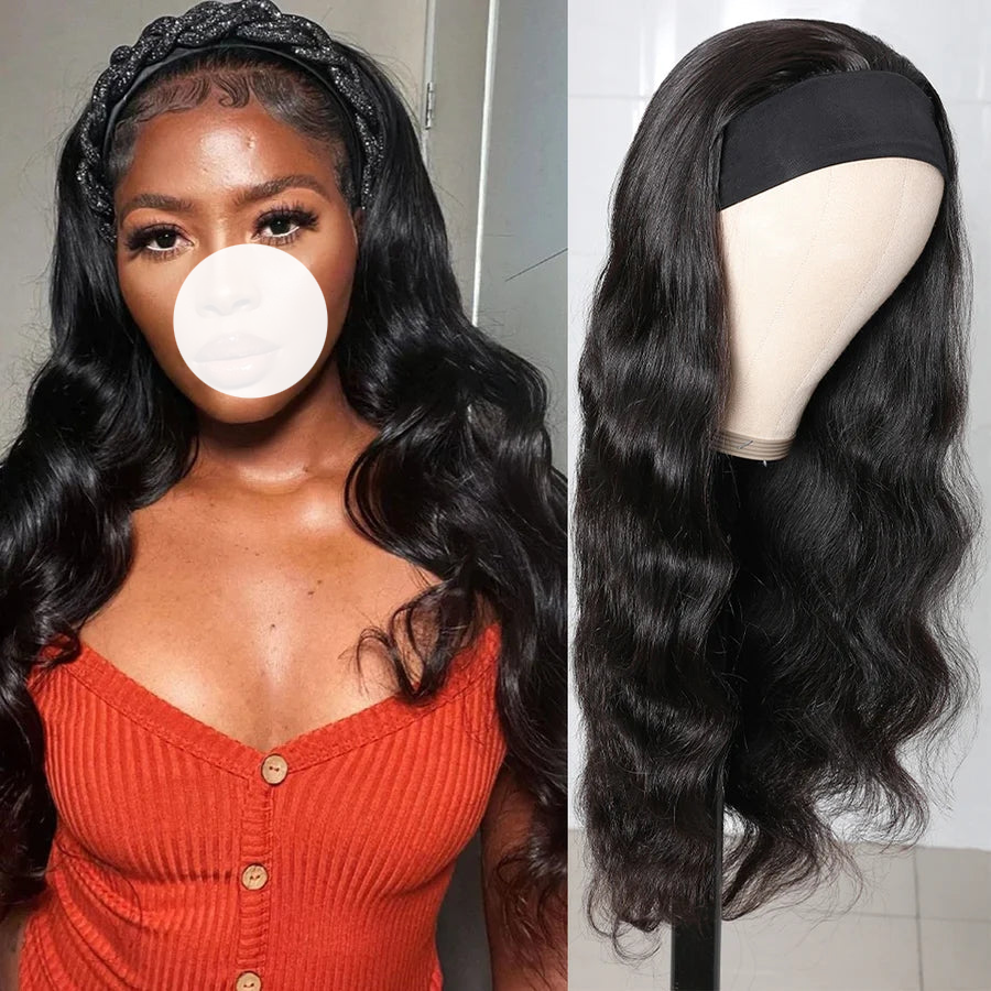 XBL Hair 250% Density Glueless Body Wave Headband Wig Human Hair Wigs Virgin Hair Headband Wig