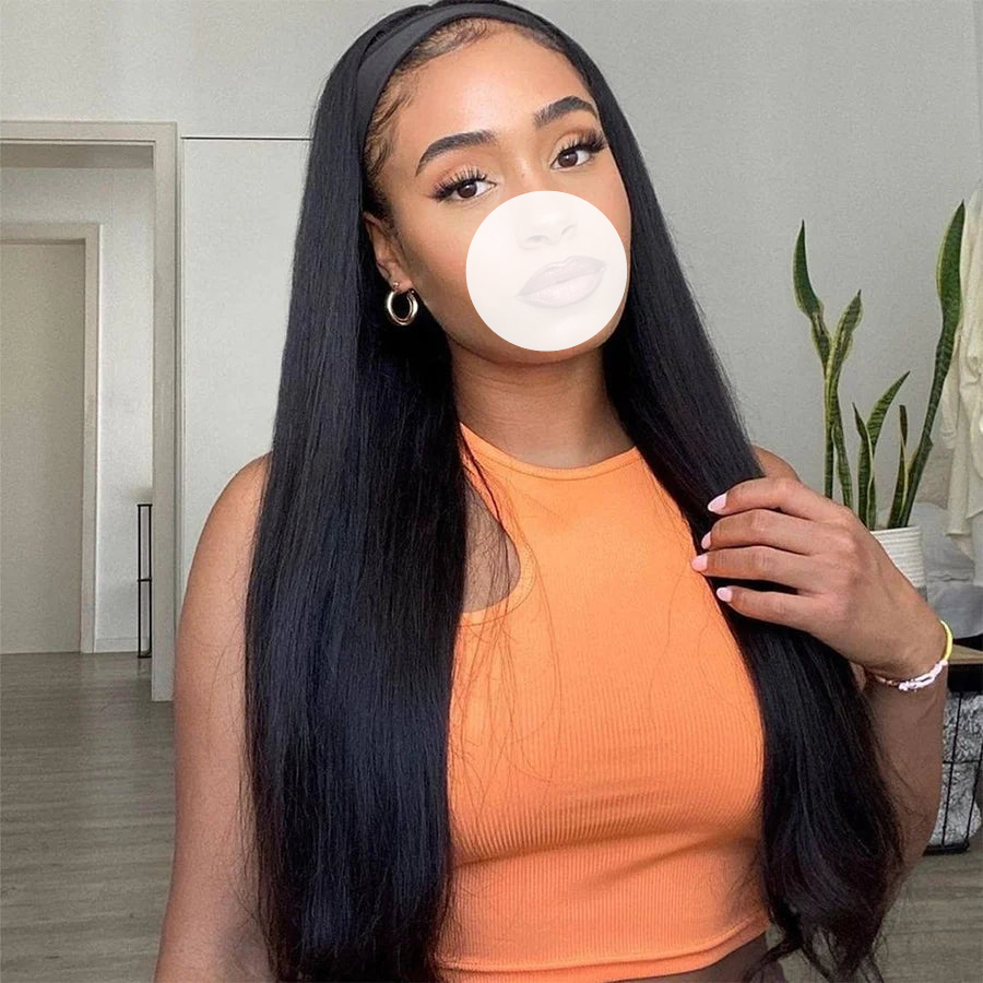 XBL Hair 250% Density Glueless Straight Hair Headband Wig Human Hair Wig For Black Women
