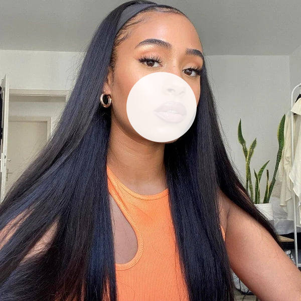 XBL Hair 250% Density Glueless Straight Hair Headband Wig Human Hair Wig For Black Women