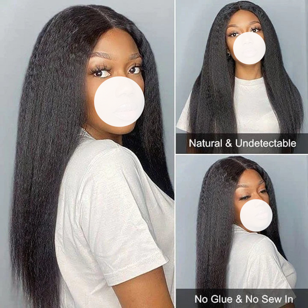 XBL Hair 250% Density Glueless U Part Wig Kinky Straight U Part Human Hair Wigs
