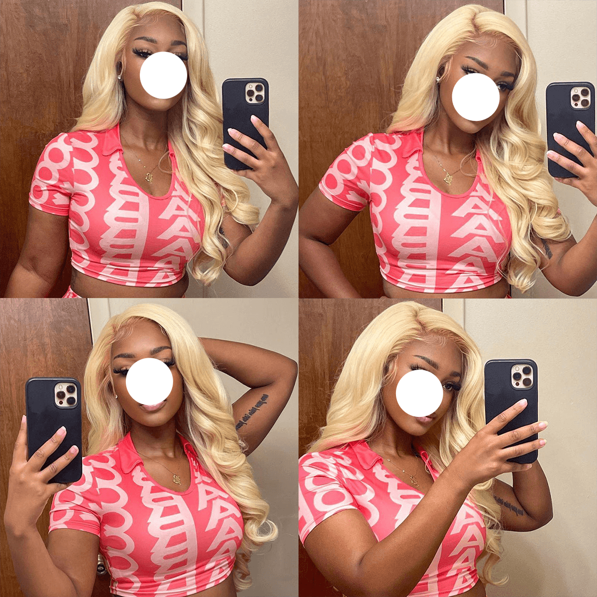XBL Hair #613 Blonde Body Wave 3 Bundles with 4x4 Transparent Lace Closure