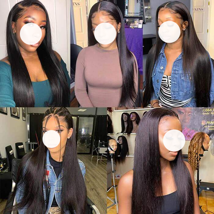 XBL Hair 9A/10A12A 5x5 Lace Closure with Bundles Straight Hair 3 Bundles with Closure