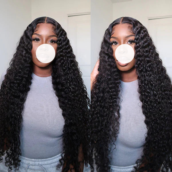 XBL Hair 9A/10A/12A Deep Wave Human Hair 3 Bundles with 13x4 Lace Frontal