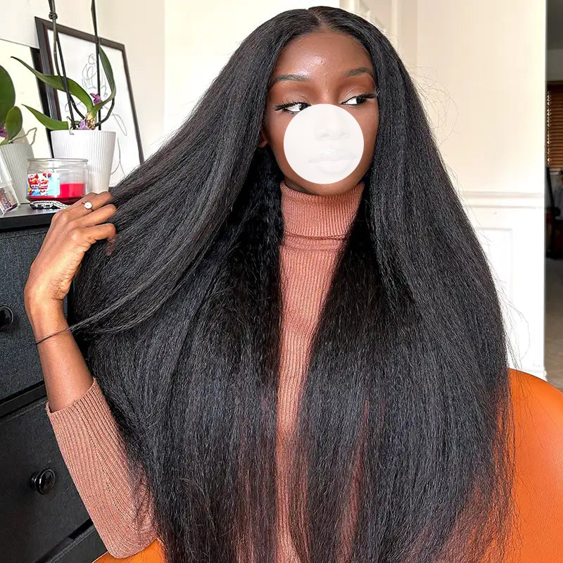 XBL Hair 9A/10A/12A Kinky Straight Human Hair 3 Bundles with 13x4 Lace Frontal