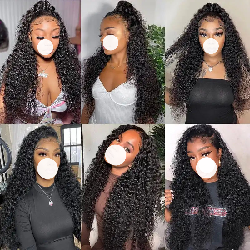 XBL Hair Curly Hair 100% Human Hair 3 Bundles With 4x4 Lace Closure