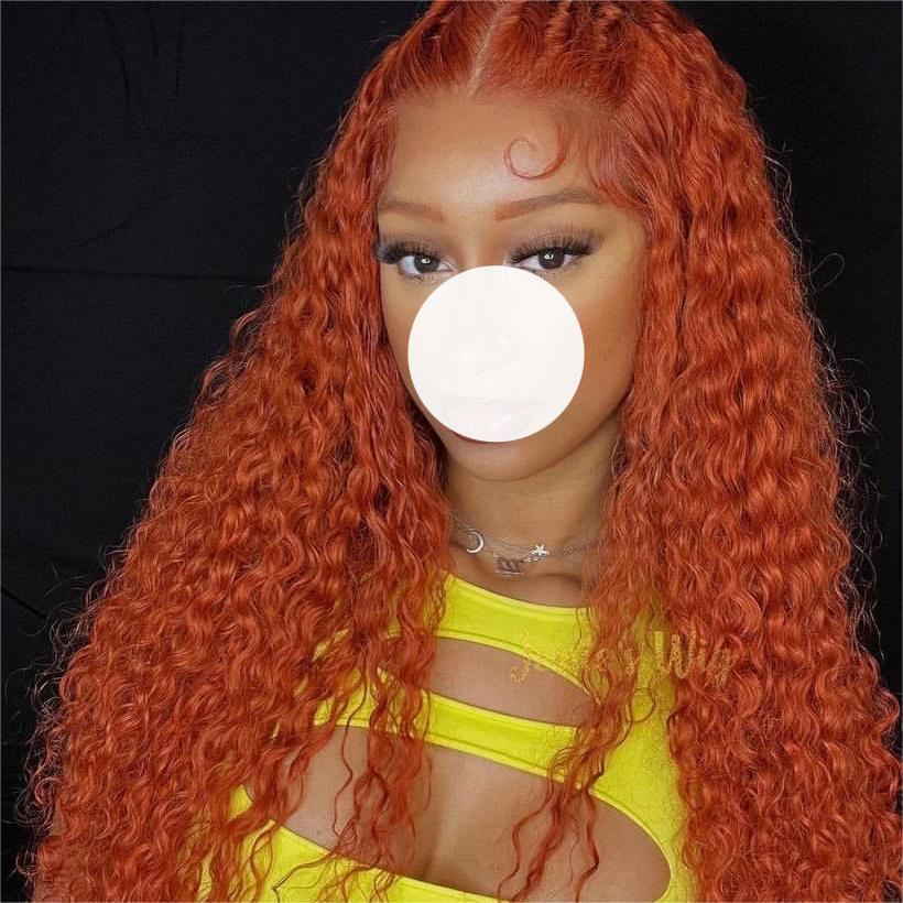 XBL Hair Ginger #350 Color 13x4 Lace Front Wig Deep Wave Human Hair Wig