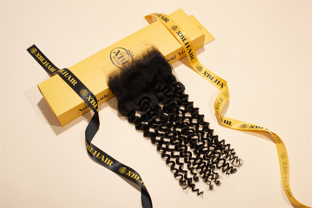 Cabello XBL 5x5 HD con encaje, color rizado, nudos pequeños, 100 % cabello humano 