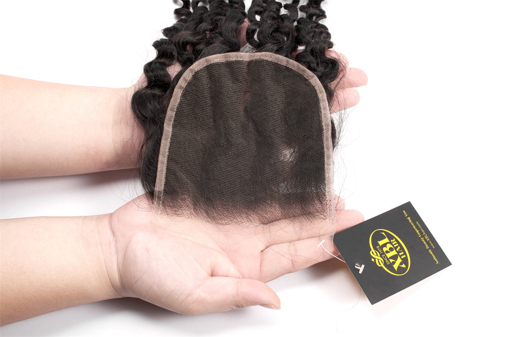 Cabello XBL 5x5 HD con encaje, color rizado, nudos pequeños, 100 % cabello humano 