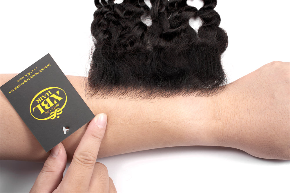 Cabello XBL 5x5 HD con encaje, color rizado, nudos pequeños, 100 % cabello humano 
