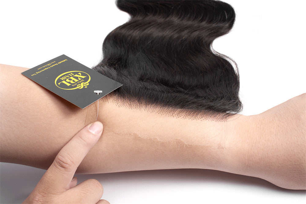 XBL Hair 9A/10A12A Body Wave Soft 3 Human Hair Bundles With with 6x6 HD Closure