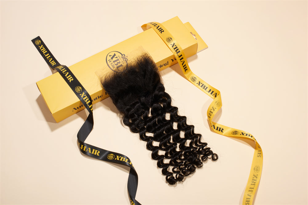 Cabello XBL 5x5 HD Lace Cloure Deep Wave Pequeños Nudos 100% Cabello Humano 