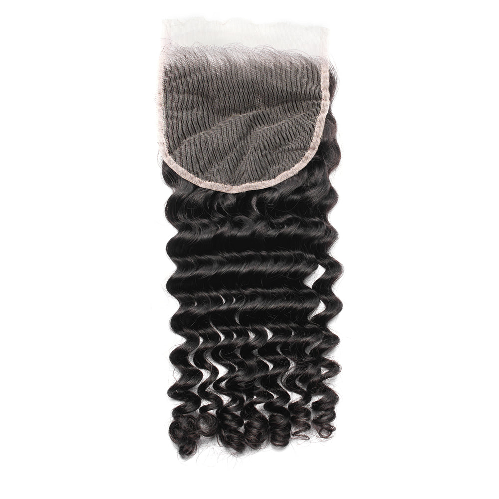 Cabello XBL 5x5 HD Lace Cloure Deep Wave Pequeños Nudos 100% Cabello Humano 