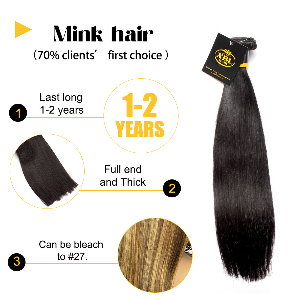XBLhair Lovely Mink Hair TopVente de 3 lots de cheveux raides 
