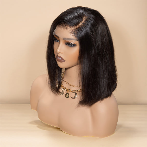 Peluca XBL Hair Bob 5x5 HD con encaje, recta y corta, de cabello humano con parte C, envío al almacén de Los Ángeles 