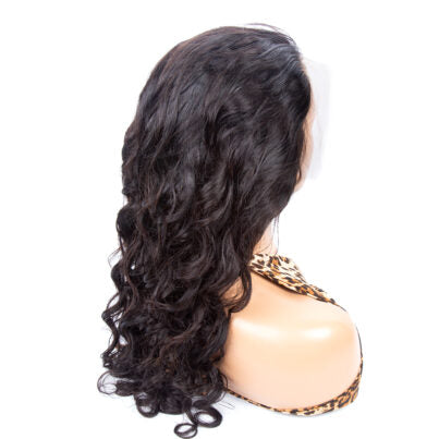 Perruque frontale en dentelle transparente 13×4, densité 180 %, Loose Wave 
