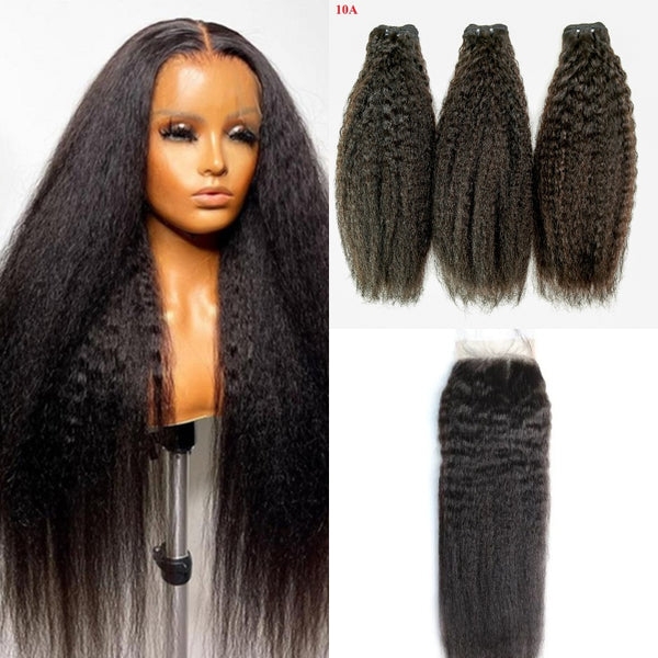 Extensiones de cabello humano liso y rizado XBL Hair 9A/10A12A con cierre de 5x5 