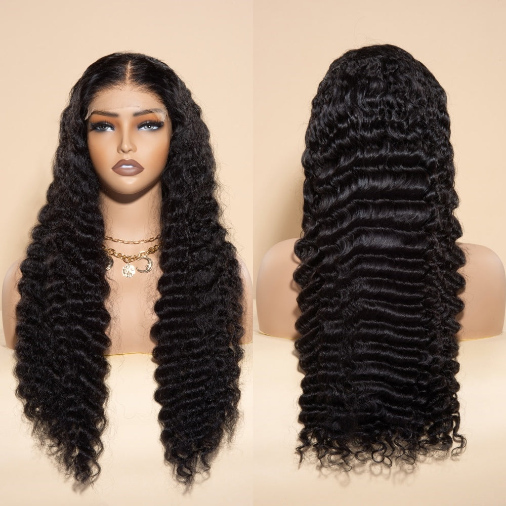 4x4 /5x5 /6x6 HD Lace Closure Wig Pineapple Wave Human Hair Wig Single Knot
