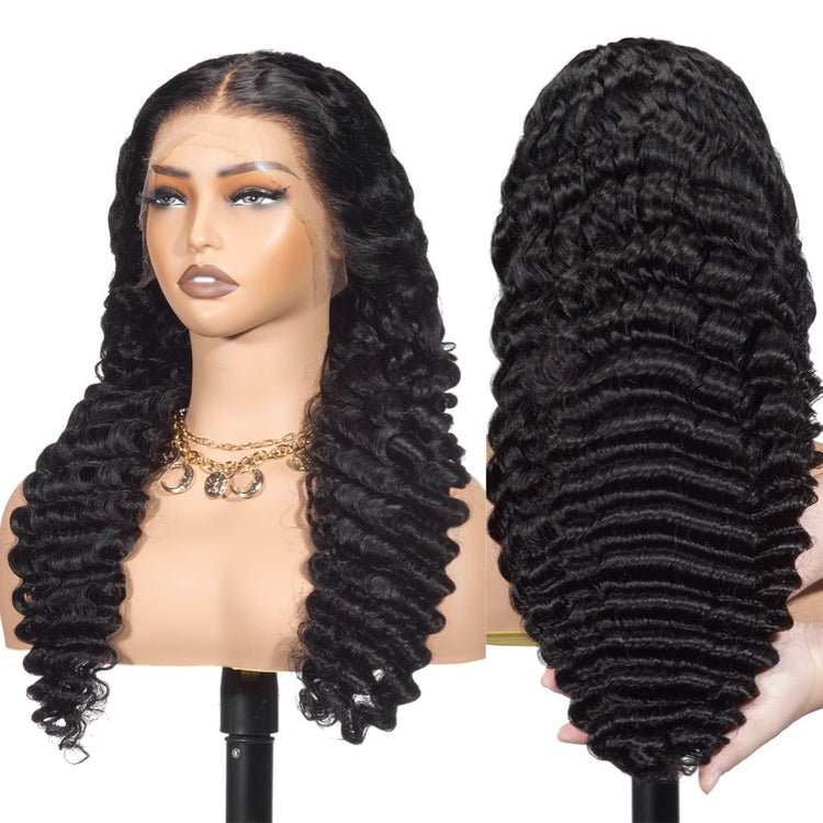 XBL Hair 13x6/13x4 HD Lace Bleached Knots Front Pineapple Wave Wig% Density Human Hair Frontal Wig