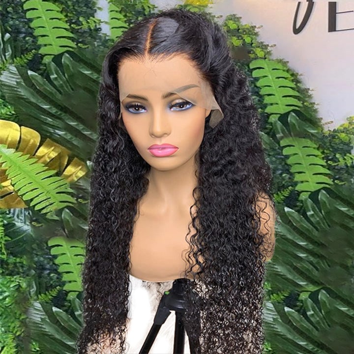 XBL Hair% Density×4 Transprent Lace Frontal Wig Deep Wave