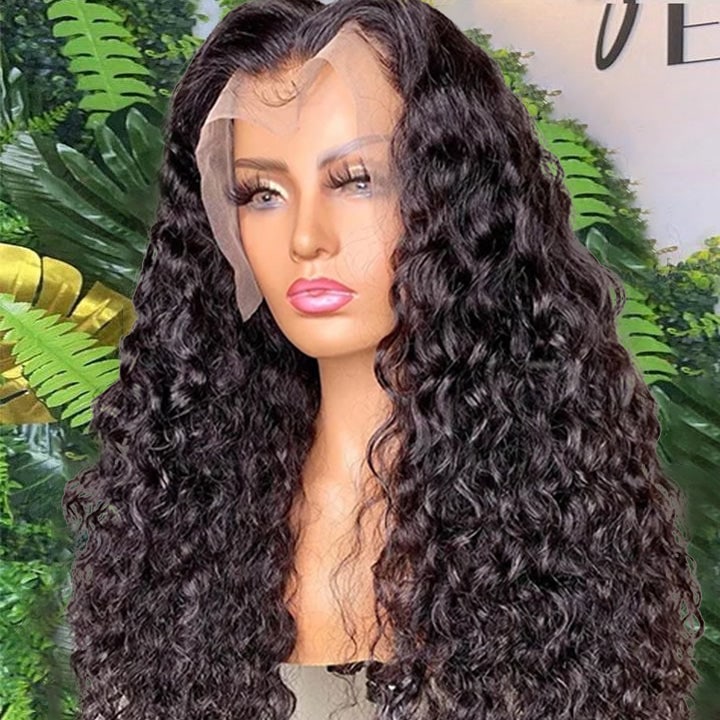 XBL Hair% Density×4 Transprent Lace Frontal Wig Water Wave