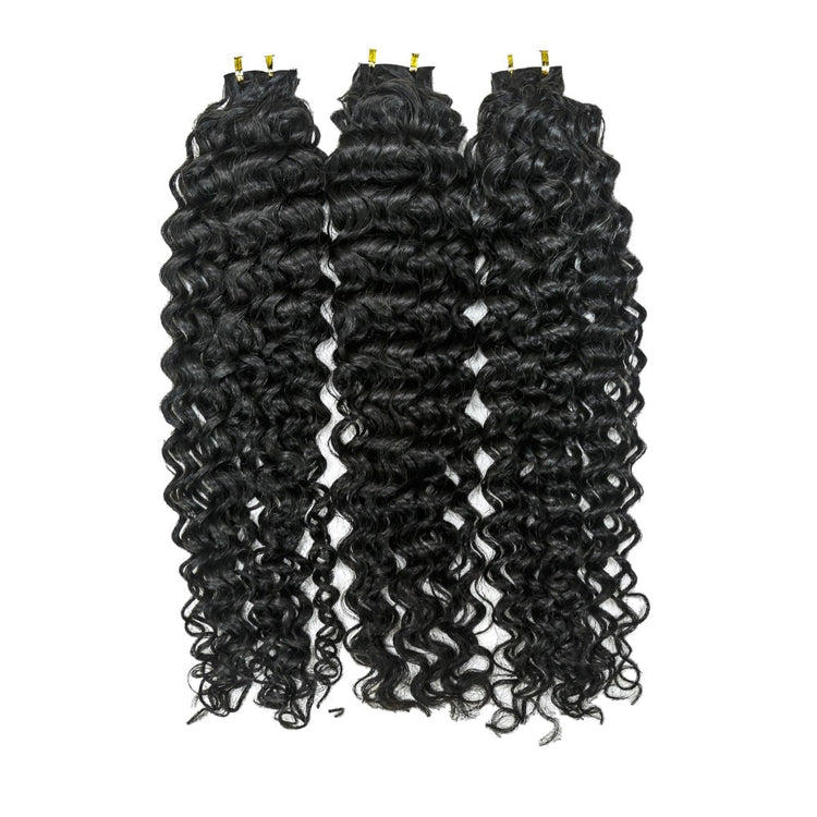 XBL Hair Invisible Tape In Virgin Jerry Curl Tape Ins Hair Extensions% Human Hair