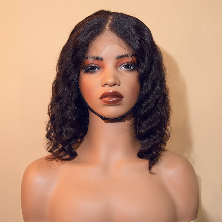 XBL Hair Miss Fantastic Raw Human Hair Inch Inch Bob Wig 5x5 HD Lace Deep Wave Bleached Knots Bob With Middle-