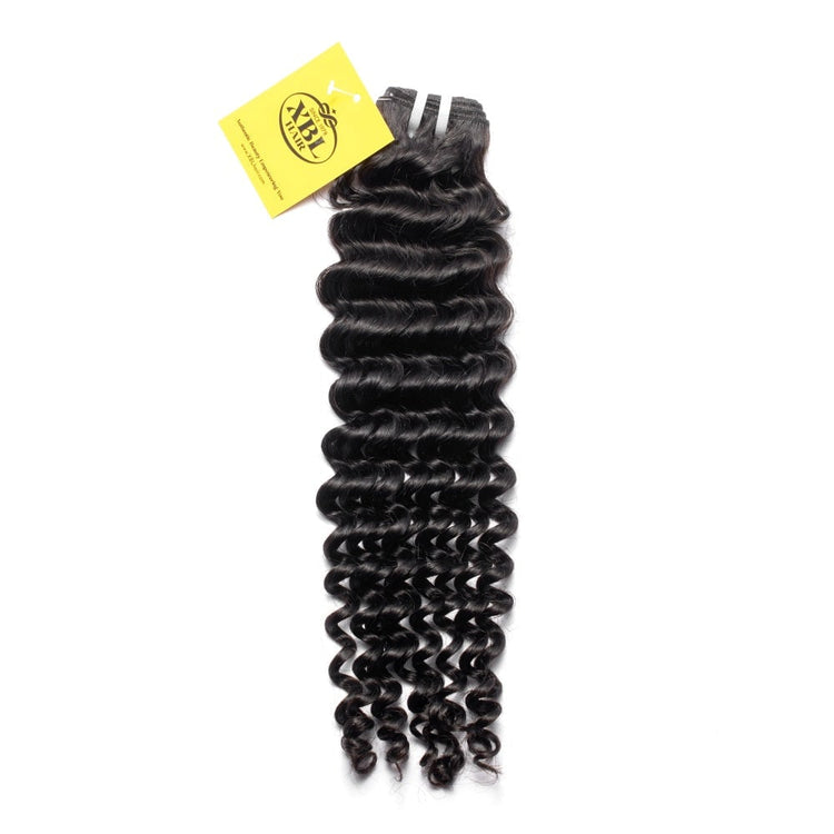 XBL Hair XBLhair Miss Flawless Brazilian Raw Hair Deep Wave Human Hair One Bundle