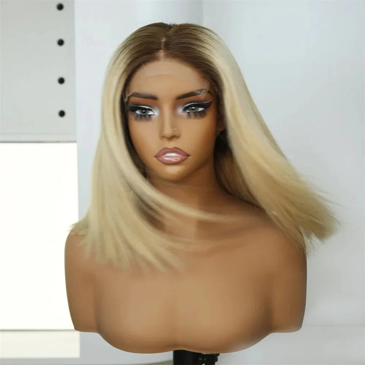 XBL Hair Miss flawless Lana Colored Inch Inch Bob Wig 5x5 HD Lace Straight Bleached Knots Raw Human Hair With 