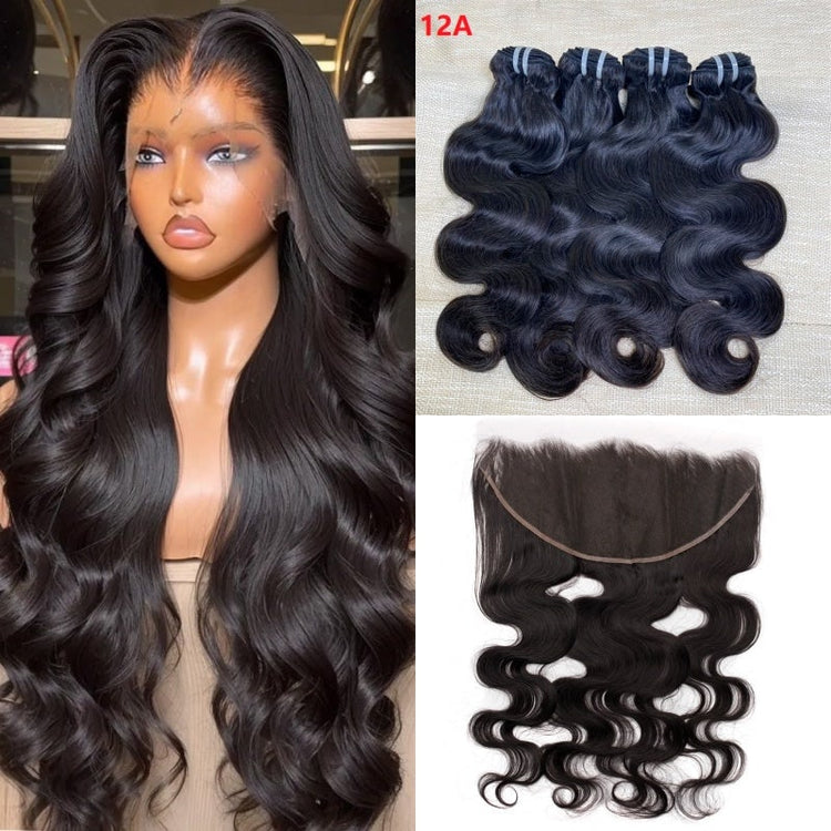 XBL Hair Miss Flawless / Lovely / Pretty Body Wave Human Hair 3 Bundles with 13x4 Lace Frontal