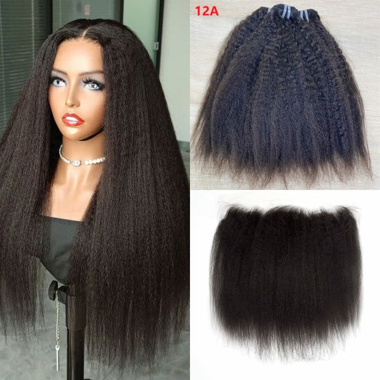 XBL Hair Miss Flawless / Lovely / Pretty Kinky Straight Human Hair 3 Bundles with 13x4 Lace Frontal