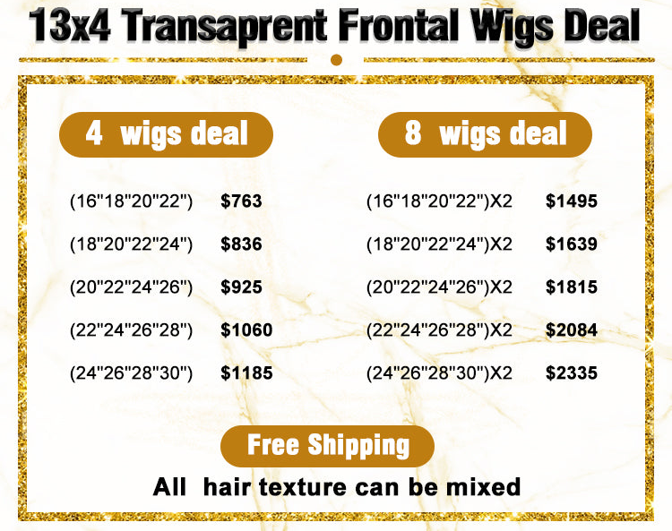 XBL Hair Miss Lovely 13x4 Transparent Lace Unit Frontal Wig Wholesale Package Deals Factory Price