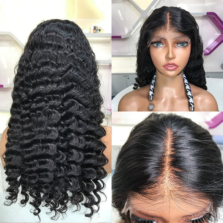 XBL Hair Wholesale Glueless Wig Pineapple Wave 5x5 HD Lace Closure Wig Bleached Knots Pre-plucked Human hair Single 
