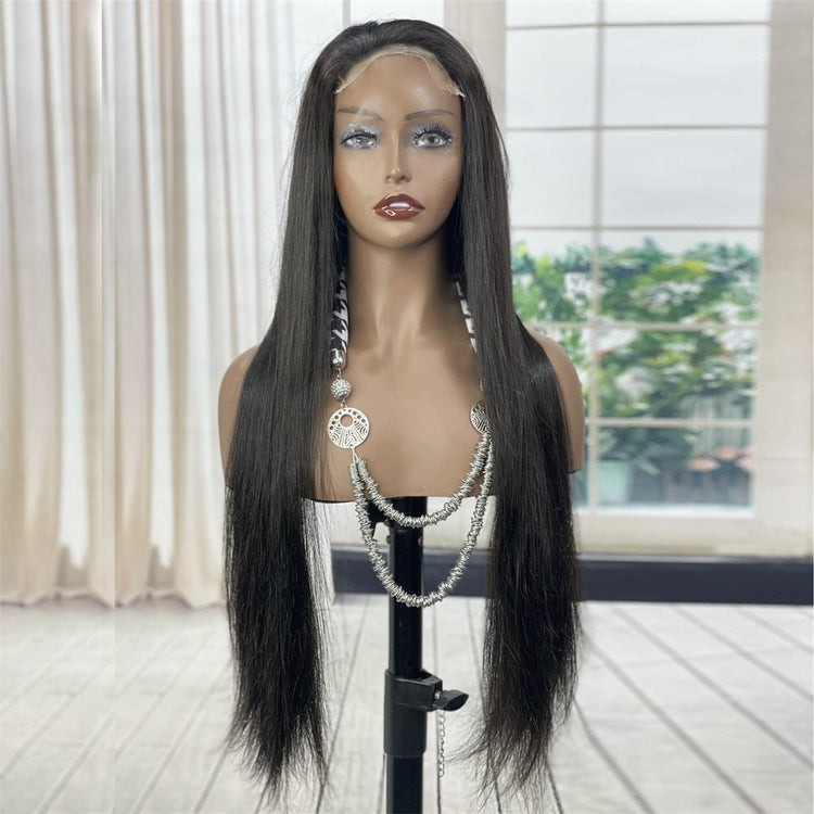 XBL Hair Wholesale Glueless Wig Straight 5x5 HD Lace Closure Wig Bleached Knots Pre-plucked Human hair Wig