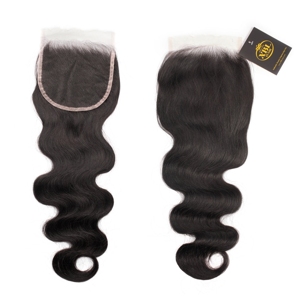 XBL Hair 9A/10A12A Body Wave Soft 3 Human Hair Bundles With with 6x6 HD Closure
