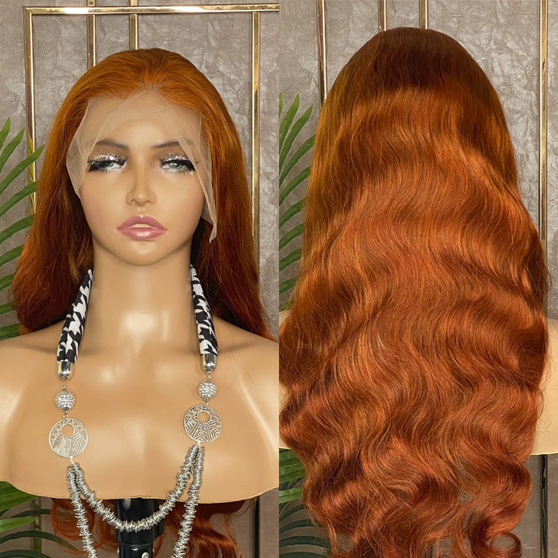 XBL Hair Ginger #350 Human Hair Wig 13x4 Lace Front Wig Body Wave Hair Wig