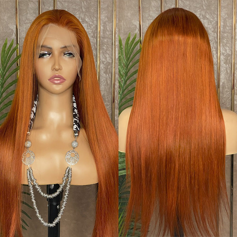 XBL Hair Ginger #350 Lace Front Wig Straight Human Hair Wig 13x4 Lace Frontal Wig