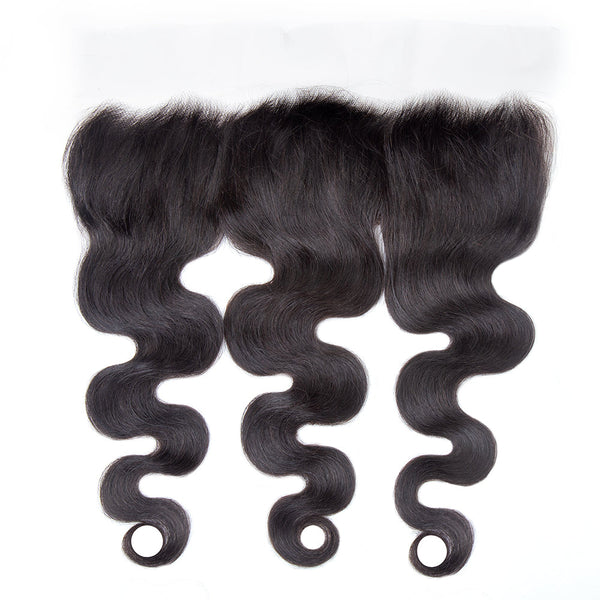 XBL Hair 13x4 transparente con encaje frontal, ondas corporales, nudos pequeños, línea de cabello prearrancada 