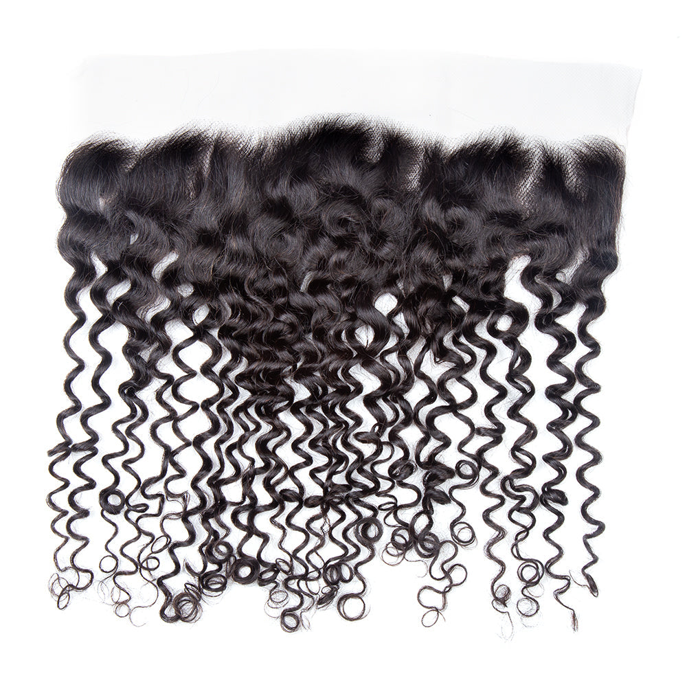 XBL Hair 13x4 Transparent Lace Frontal Curly Small Knots Preplucked Hairline
