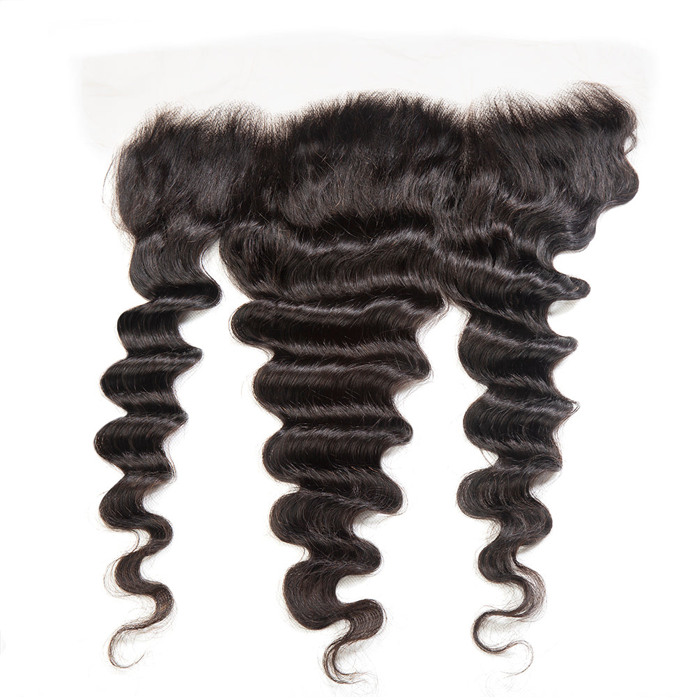 XBL Hair 13x4 Transparent Lace Frontal Loose Deep Small Knots Preplucked Hairline
