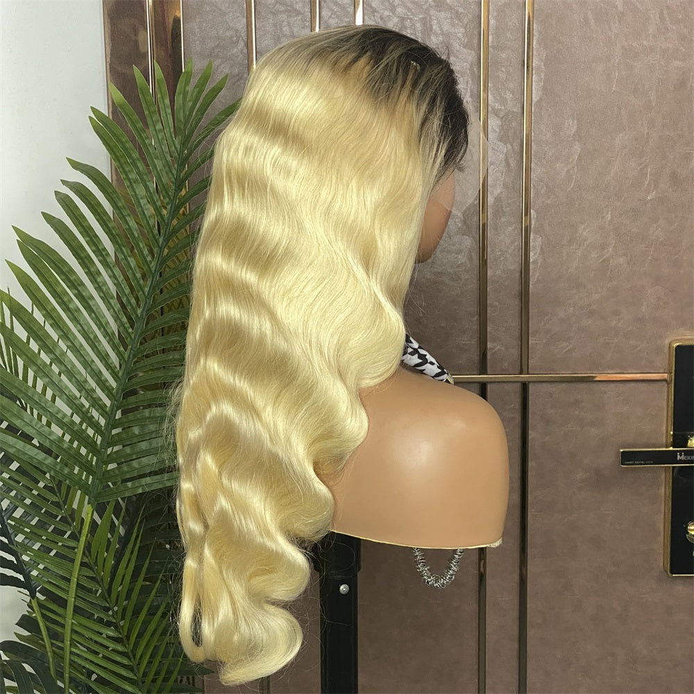 XBL Hair Ombre Blonde Body Wave 1b/613 Lace Front Wig Pre-plucked 13x4 Lace Body Wave Human Hair Wig