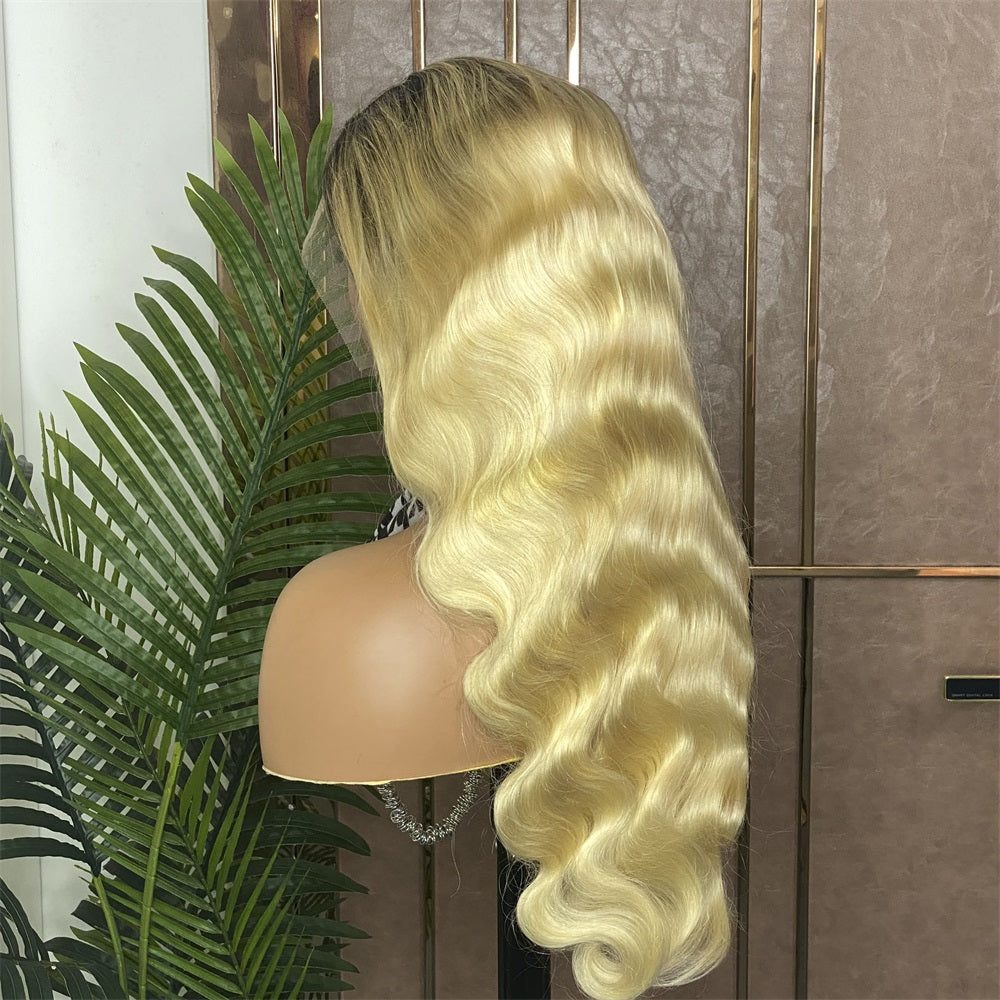 XBL Hair Ombre Blonde Body Wave 1b/613 Lace Front Wig Pre-plucked 13x4 Lace Body Wave Human Hair Wig