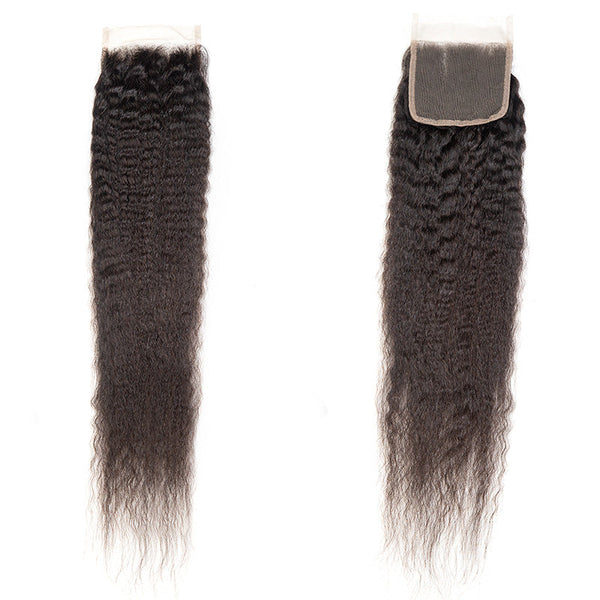 Cabello XBL 4x4 transparente con encaje, color rizado y liso 