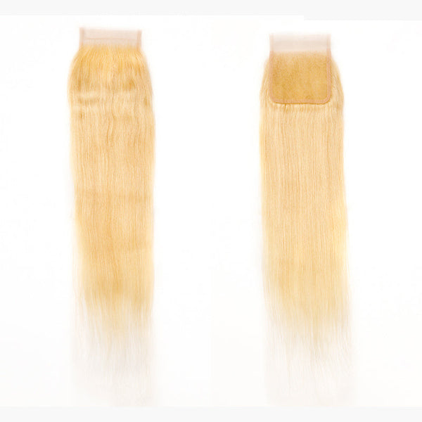 Cabello XBL n.° 613 rubio liso con encaje transparente 4x4 