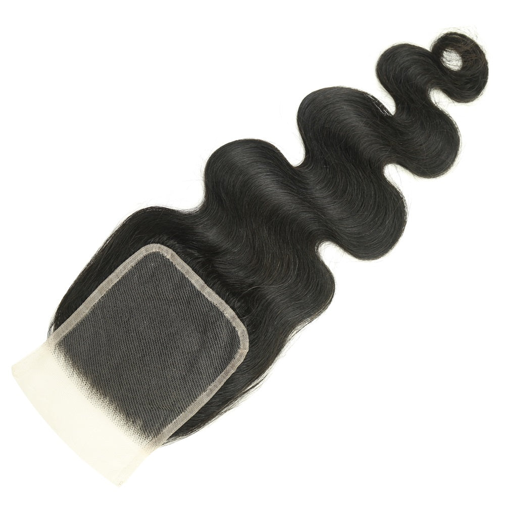 XBL Hair 4x4 Dentelle transparente Cloure Body Wave Petits nœuds Partie libre 