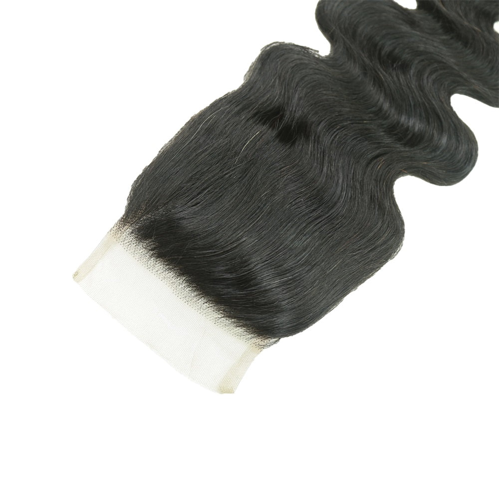 XBL Hair 4x4 Dentelle transparente Cloure Body Wave Petits nœuds Partie libre 